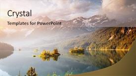  Presentation with world travel - Theme featuring famous lake eibsee the best background and a lemonade colored foreground