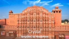  Presentation with cultural heritage - Slides featuring famous-landmak-pink-hawa-mahal background and a coral colored foreground