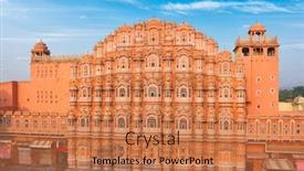  Presentation with cultural heritage - Beautiful theme featuring famous-landmak-pink-hawa-mahal backdrop and a coral colored foreground