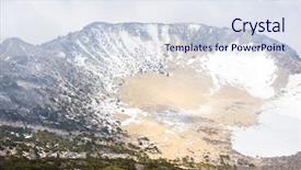  Presentation with islam famous mosque in turkish - PPT layouts with famous landmark - hallasan mountain volcanic background and a sky blue colored foreground