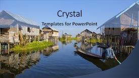  Presentation with bridge - PPT theme featuring famous landmark in myanmar burma background and a  colored foreground