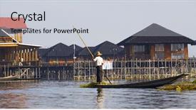  Presentation with lake - Amazing PPT theme having famous landmark in myanmar burma backdrop and a  colored foreground