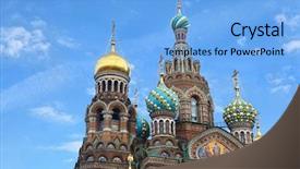  Presentation with blood - PPT theme enhanced with famous landmark in saint petersburg background and a light blue colored foreground
