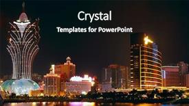  Presentation with cityscape - PPT theme consisting of famous landmark of casino background and a black colored foreground