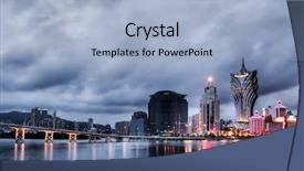  Presentation with cityscape - Presentation having famous landmark of casino background and a light blue colored foreground