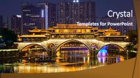  Presentation with illuminated - Amazing slides having famous landmark of chengdu - anshun backdrop and a navy blue colored foreground