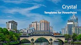  Presentation with china - Amazing PPT layouts having famous landmark of chengdu - anshun backdrop and a teal colored foreground