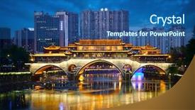  Presentation with illuminated - Audience pleasing presentation consisting of famous landmark of chengdu - anshun backdrop and a ocean colored foreground