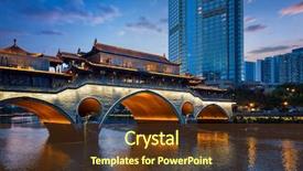  Presentation with illuminated - Presentation theme consisting of famous landmark of chengdu - anshun background and a tawny brown colored foreground