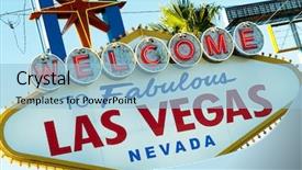  Presentation with las vegas - Beautiful slides featuring famous las vegas sign backdrop and a light blue colored foreground