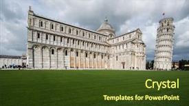  Presentation with tower - Audience pleasing presentation theme consisting of famous leaning tower of pisa backdrop and a tawny brown colored foreground