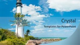  Presentation with miami - Amazing presentation design having famous lighthouse at cape florida backdrop and a light blue colored foreground