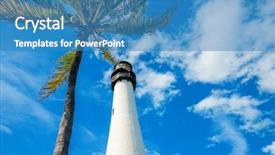  Presentation with florida - Audience pleasing presentation consisting of famous lighthouse at cape florida backdrop and a teal colored foreground