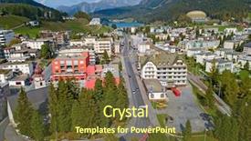  Presentation with lake - Slides featuring famous location of annual meeting background and a tawny brown colored foreground