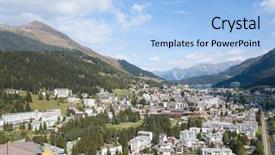  Presentation with city - Colorful PPT theme enhanced with famous location of annual meeting backdrop and a light blue colored foreground