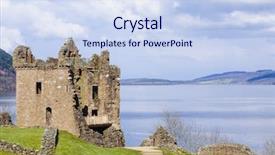  Presentation with scotland - Beautiful presentation theme featuring famous loch ness monster backdrop and a sky blue colored foreground