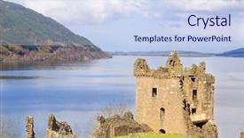  Presentation with scotland - Audience pleasing slides consisting of famous loch ness monster backdrop and a sky blue colored foreground