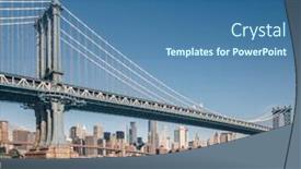  Presentation with manhattan - Cool new PPT theme with famous-manhattan-bridge-in-new backdrop and a ocean colored foreground