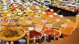  Presentation with cinnamon - Presentation theme having famous market in jerusalem israel background and a gold colored foreground