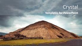  Presentation with avenue - Amazing slide deck having famous-mexican-pyramids-avenue backdrop and a gray colored foreground