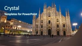  Presentation with italy - Presentation enhanced with famous milan cathedral is background and a ocean colored foreground