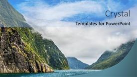  Presentation with fiord - PPT theme with famous-milford-sound-fiord background and a light blue colored foreground