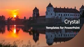  Presentation with castle - Beautiful PPT theme featuring famous mir castle belarus backdrop and a  colored foreground