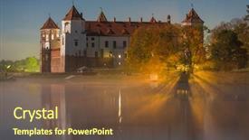  Presentation with castle - Beautiful PPT layouts featuring famous mir castle belarus backdrop and a tawny brown colored foreground