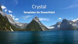  Presentation with fiord - PPT theme having famous-mitre-peak-rising background and a teal colored foreground