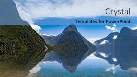  Presentation with fiord - Cool new PPT theme with famous-mitre-peak-rising backdrop and a light blue colored foreground