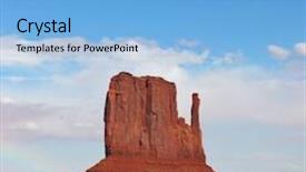  Presentation with sandstone - Amazing presentation theme having famous mittens in monument valley the cliffs of red sandstone on the background of the cloudy sky backdrop and a light blue colored foreground