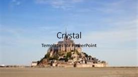  Presentation with tide - Audience pleasing theme consisting of famous mont-st-michel on a summer morning at ebb tide partially reflected in the water backdrop and a light blue colored foreground