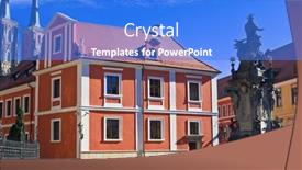  Presentation with monuments - Slide deck having famous-monuments-in-wroclaw-poland background and a cobalt blue colored foreground