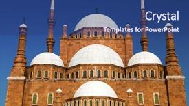  Presentation with mosque - PPT theme featuring famous mosque of mohamed ali background and a ocean colored foreground