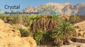  Presentation with oasis - Presentation design with famous mountain oasis chebika background and a light blue colored foreground