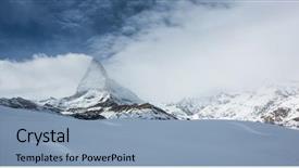  Presentation with switzerland - Audience pleasing PPT theme consisting of famous mountaineers - amazing winter panorama of matterhorn backdrop and a light blue colored foreground