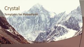  Presentation with mountain - PPT theme featuring famous mountaineers - beautiful high mountain in pamir background and a  colored foreground
