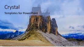  Presentation with foggy - Beautiful PPT layouts featuring famous mountaineers - foggy and dramatic cloudy sky backdrop and a  colored foreground