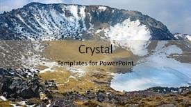  Presentation with volcanic eruption sopka klyuchevskoy volcano - Beautiful PPT layouts featuring famous mountaineers - hallasan mountain volcanic crater backdrop and a coral colored foreground