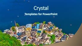  Presentation with panorama old tbilisi - PPT theme enhanced with famous mountaineers - hallstatt old town panoramic austria background and a dark gray colored foreground