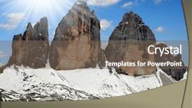  Presentation with vietnam culture ben tre - PPT theme enhanced with famous mountaineers - tre cime di lavaredo dolomite background and a  colored foreground