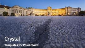  Presentation with vienna - PPT theme featuring famous national library in vienna background and a tawny brown colored foreground