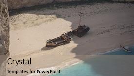  Presentation with zakynthos - Slides enhanced with famous-navagio-shipwreck-beach background and a coral colored foreground