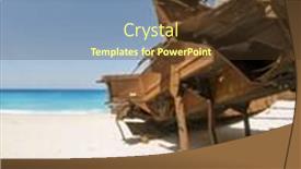  Presentation with zakynthos - Slide deck featuring famous navagio shipwreck beach in zakynthos island greece background and a tawny brown colored foreground