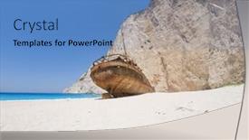  Presentation with zakynthos - Cool new slides with famous navagio shipwreck beach in zakynthos island greece backdrop and a teal colored foreground