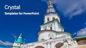  Presentation with biomedical new - Amazing slide deck having famous new jerusalem monastery - istra backdrop and a ocean colored foreground