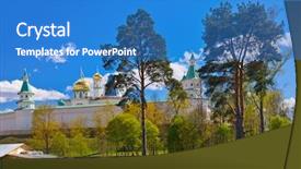  Presentation with jerusalem - Slide deck enhanced with famous new jerusalem monastery - istra background and a teal colored foreground