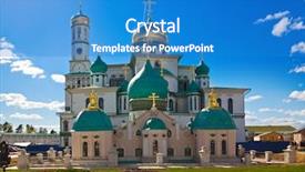  Presentation with jerusalem - Slide deck having famous new jerusalem monastery - istra background and a teal colored foreground