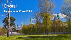  Presentation with new balance - Theme with famous new jerusalem monastery - istra background and a  colored foreground