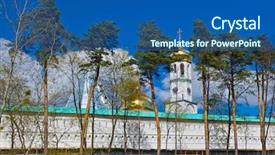  Presentation with gala new orleans - Presentation design having famous new jerusalem monastery - istra background and a  colored foreground